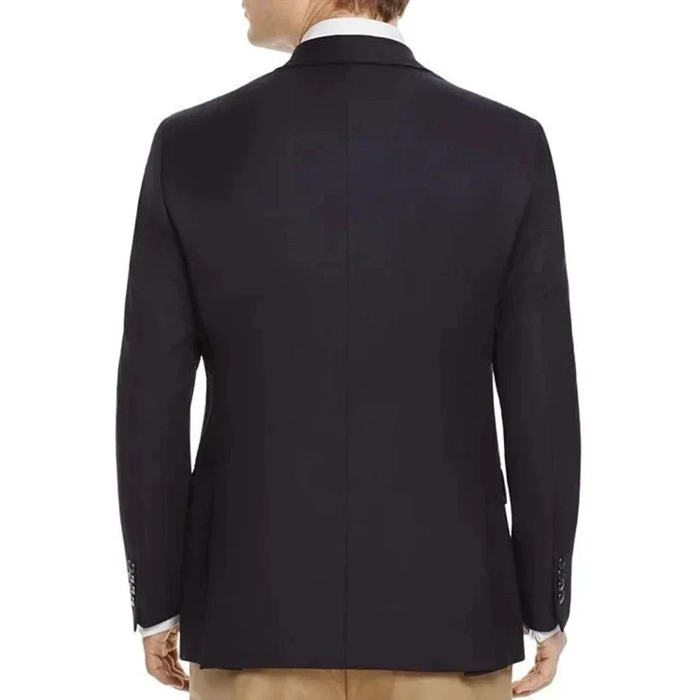 HART SHAFFNER MARX Chicago Mens Blazer Sport Coat Jacket 40L Black Wool Brass